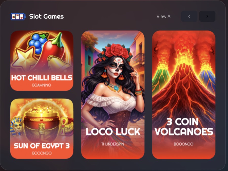 FreshBet slot games: Hot Chilli Bells, Loco Luck, 3 Coin Volcanoes, Sun of Egypt 3